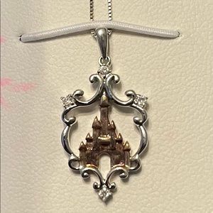 Disney Castle necklace pendant with chain